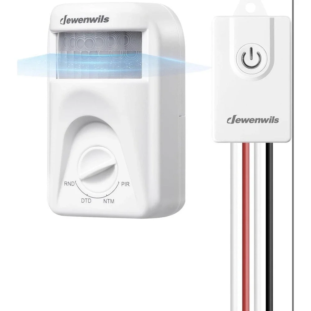 DEWENWILS Wireless Motion Sensor Light Switch,PIR‎ Motion Sensor, 4 Modes, 120°